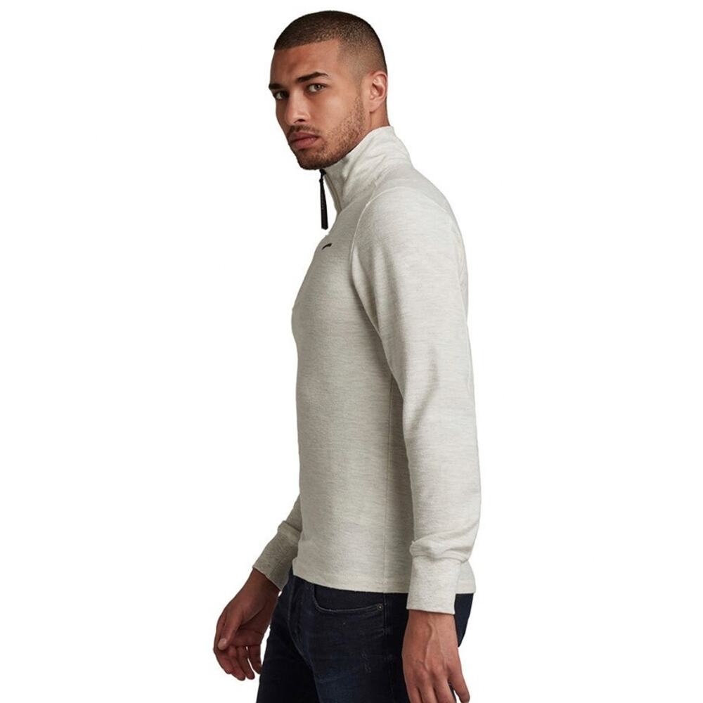 G-STAR RAW White Heathered Astro Tweeter 1/2 Zip Long Sleeve Shirt Mens Size XXL